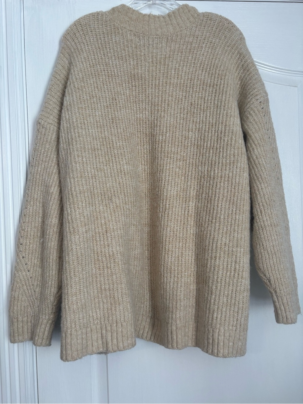 Old Navy Beige Ribbed Button-Front Women's Cardigan - Picture 3 of 4